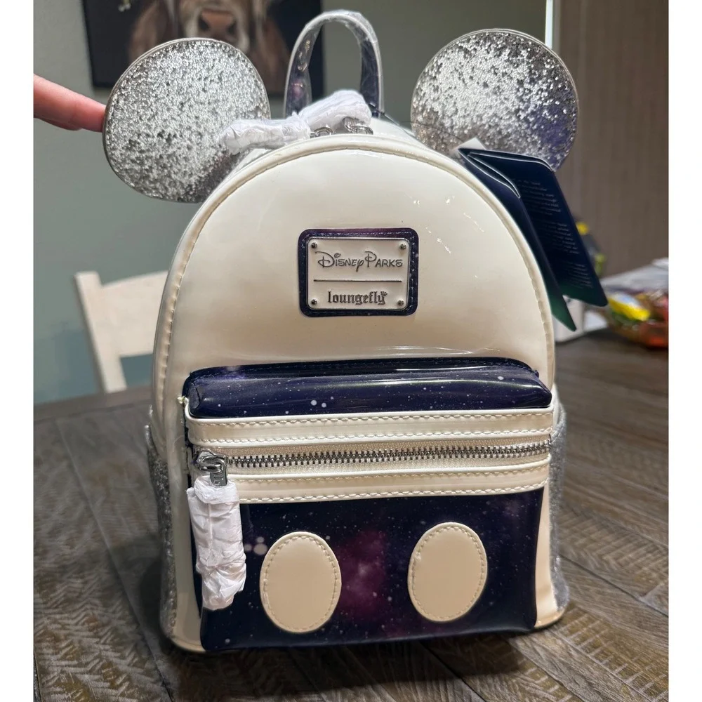Loungefly Space Mountain Backpack WDW 50th Anniversary White Purple NWT OS